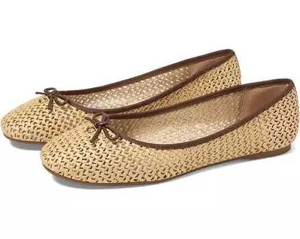 Туфли на плоской подошве COACH Abigail Raffia Ballet Flat, цвет Natural/Saddle