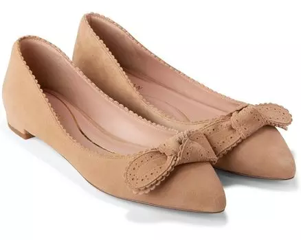 Туфли на плоской подошве Cole Haan Bellport Bow Skimmer, цвет Blush Tan Suede