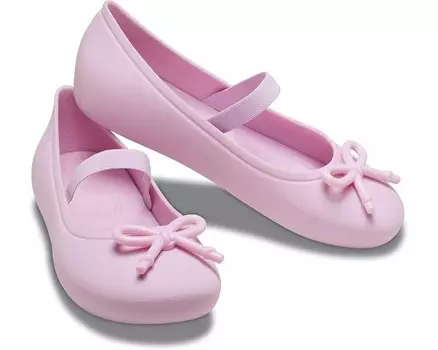 Туфли на плоской подошве Crocs Kids Brooklyn Ballet Flats, цвет Ballerina Pink