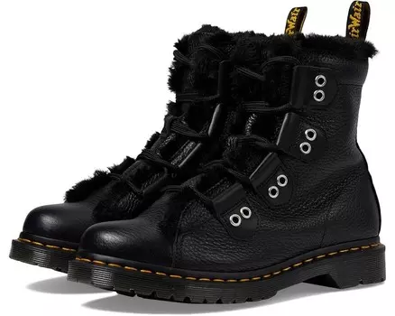 Туфли на плоской подошве Dr. Martens 1460 Lace To Toe Fur Lined Boots, черный