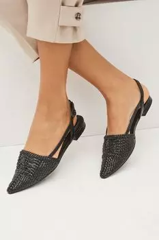 Туфли на плоской подошве Forever Comfort с ремешком на пятке Next, черный