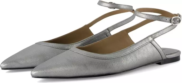 Туфли на плоской подошве Free People Jules Point Wrap Flats, цвет Gunmetal
