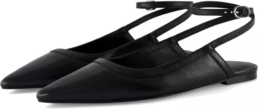 Туфли на плоской подошве Free People Jules Point Wrap Flats, черный