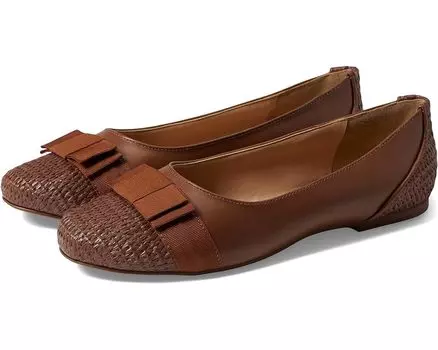 Туфли на плоской подошве French Sole Layla, цвет Cognac Nappa/Raffia