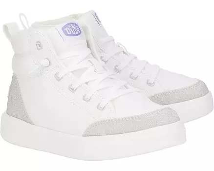 Туфли на плоской подошве Hey Dude Kids Cody Hi Sparkle, цвет Sparkle White