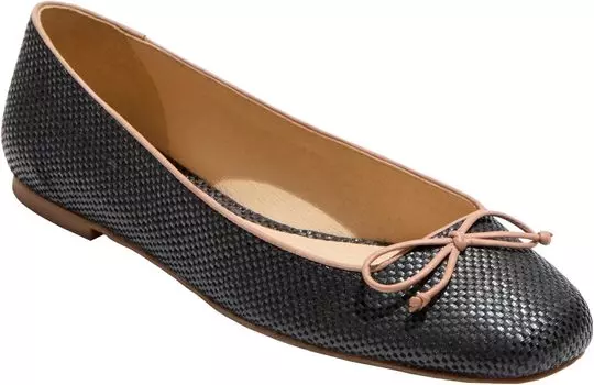 Туфли на плоской подошве Jack Rogers Kenlyn Ballet - Rattan, цвет Black/Cafe AU Lalit