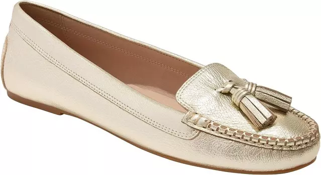 Туфли на плоской подошве Jack Rogers Melnick Tassel Moccasin Leather, цвет Platinum