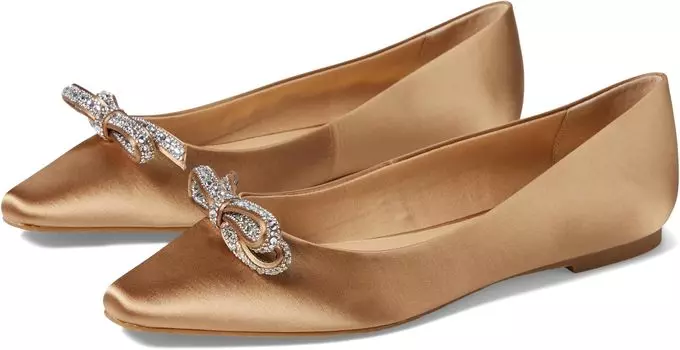 Туфли на плоской подошве Jewel Badgley Mischka Hesther, цвет Dark Nude Satin