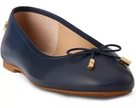 Туфли на плоской подошве LAUREN Ralph Lauren Jayna Nappa Leather Flat, нави