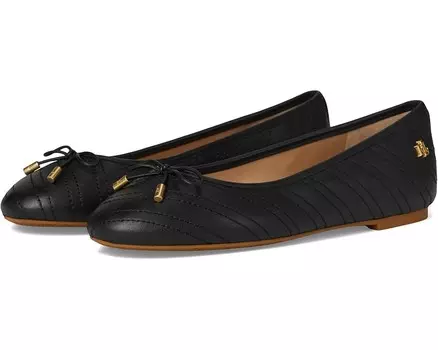 Туфли на плоской подошве Lauren Ralph Lauren Jayna Stitched Leather Flat, черный