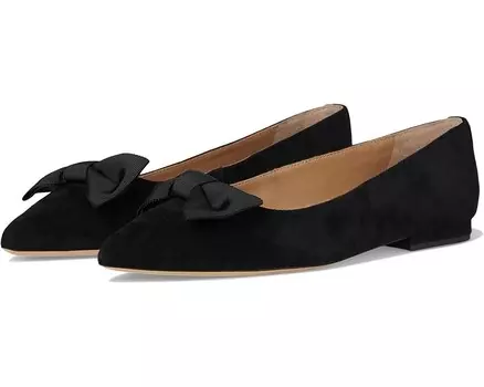 Туфли на плоской подошве Lauren Ralph Lauren Londyn Bow-Trim Suede Ballet Flat, черный