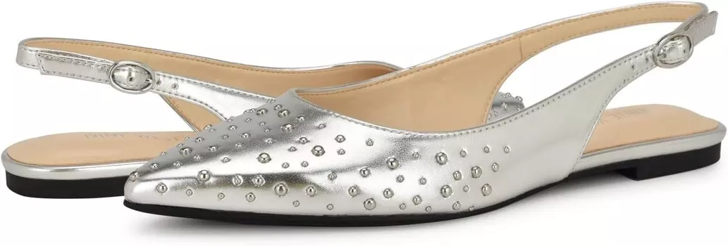 Туфли на плоской подошве Nine West Beamz, серебряный