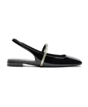 Туфли на плоской подошве с кристаллами и пяткой на пятке Stuart Weitzman, черный