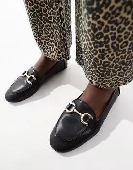 Туфли на плоской подошве с отделкой Nori snaffle черного цвета London Rebel