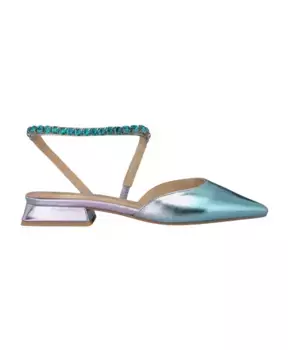 Туфли на плоской подошве с ремешками из стразов Alma En Pena, синий