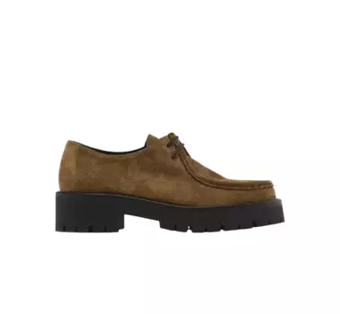 Туфли на плоской подошве с закругленным носком Massimo Dutti, коричневый