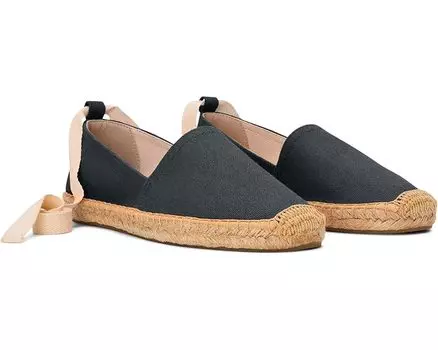 Туфли на плоской подошве Soludos Original Lace-Up Espadrille, цвет Noche Black