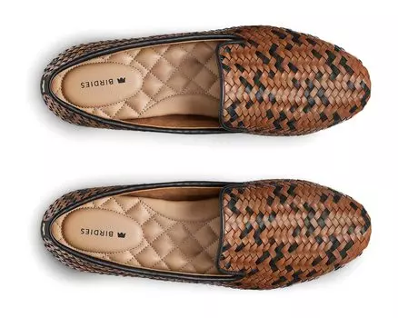 Туфли на плоской подошве Starling Woven Flat Birdies, плетение коньячной корзины тканое
