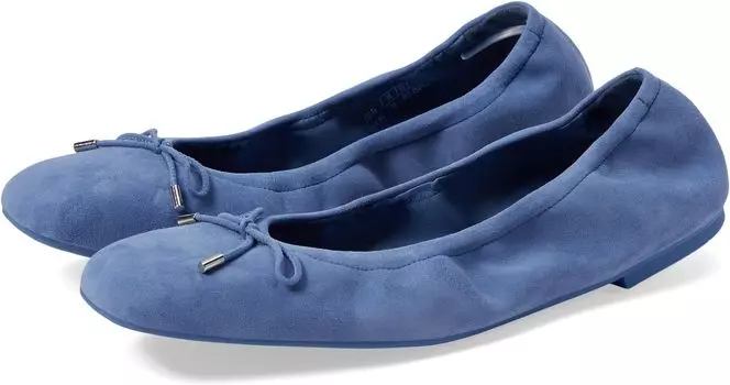 Туфли на плоской подошве Stuart Weitzman Bardot Bow Flat, цвет Blue Steel