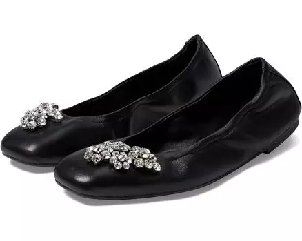 Туфли на плоской подошве Stuart Weitzman Crystal Fleur Ballet Flat, черный