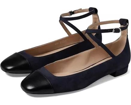 Туфли на плоской подошве Stuart Weitzman Eden Strap Flat, цвет Marine Blue/Black