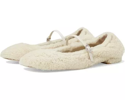 Туфли на плоской подошве Stuart Weitzman Lennox Shearling Flat, цвет Natural/Oat
