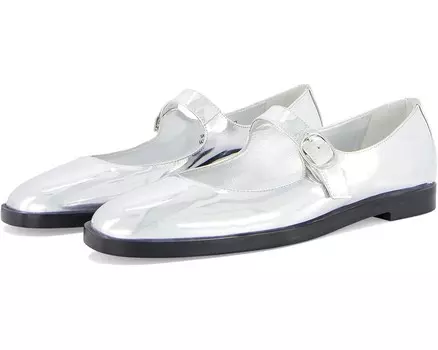 Туфли на плоской подошве Stuart Weitzman Loralei Mary Jane, серебряный