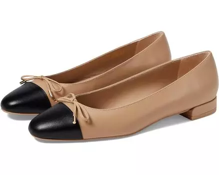 Туфли на плоской подошве Stuart Weitzman Sleek Bow Flat, цвет Adobe/Black 1