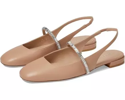 Туфли на плоской подошве Stuart Weitzman Stefanie Slingback Flat, цвет Adobe/Clear