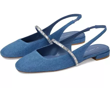 Туфли на плоской подошве Stuart Weitzman Stefanie Slingback Flat, цвет Washed/Clear
