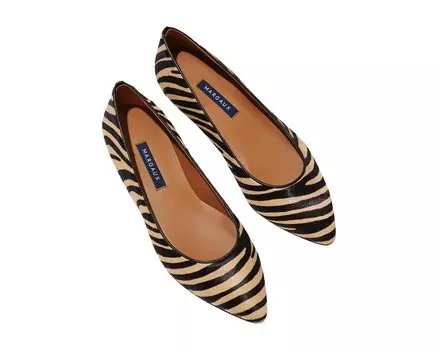 Туфли на плоской подошве The Pointe Margaux, теленок зебры
