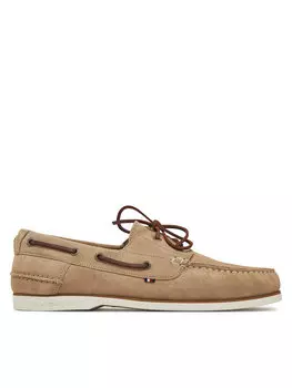Туфли на плоской подошве Tommy Hilfiger Th Boat Shoe Core Suede FM0FM05387, бежевый