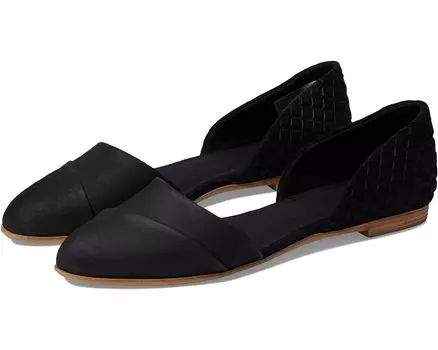 Туфли на плоской подошве TOMS Jutti D'orsay, цвет Black Leather/Embossed Waffle