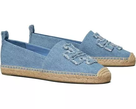 Туфли на плоской подошве Tory Burch Double T Espadrille, цвет Denim
