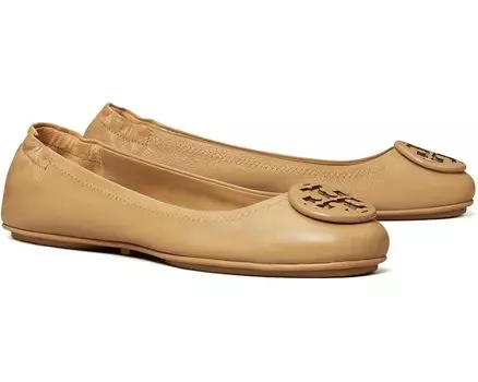 Туфли на плоской подошве Tory Burch Minnie Travel Ballet With Leather Logo, цвет Ginger Shortbread 1