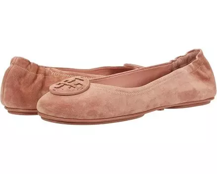 Туфли на плоской подошве Tory Burch Minnie Travel Ballet With Leather Logo, цвет Malva/Malva