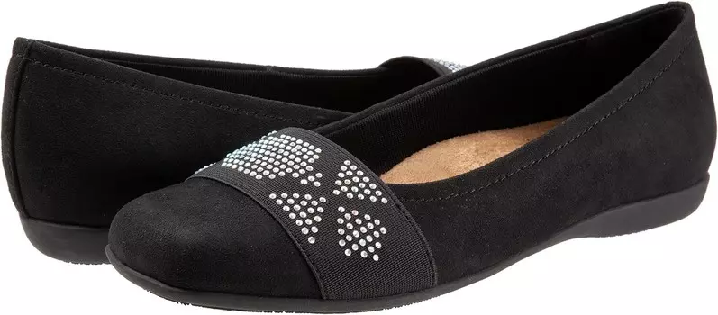 Туфли на плоской подошве Trotters Samantha, цвет Black Micro/Gem