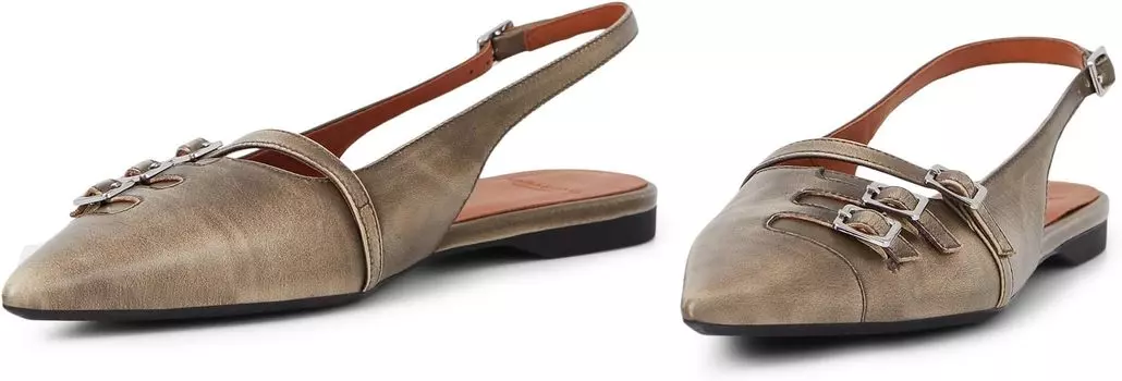 Туфли на плоской подошве Vagabond Shoemakers Hermine Leather Slingback Flat, цвет Greige