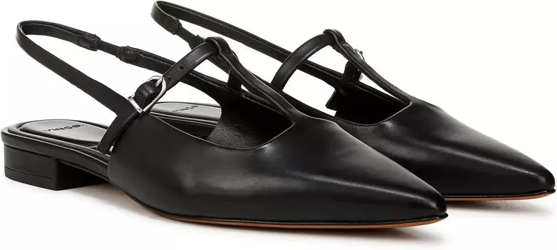 Туфли на плоской подошве Vince Iliana Slingbacks, цвет Black Leather