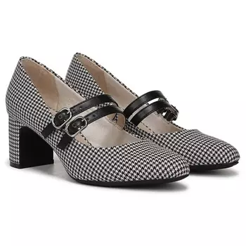 Туфли на ремешке mary jane Lifestride, черно-белая ткань в гусиную лапку