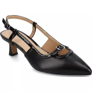 Туфли на широком каблуке с ремешком сзади Padma Journee, black pu