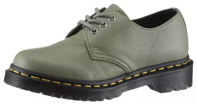 Туфли на шнуровке DR. MARTENS "1461", на каблуке 3 см, повседневная обувь, полуботинки, туфли на шнуровке, оливковый