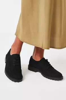 Туфли на шнуровке Forever Comfort на толстой подошве с бахромой Next, черный