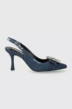 Туфли на шпильке крупным планом Steve Madden, синий