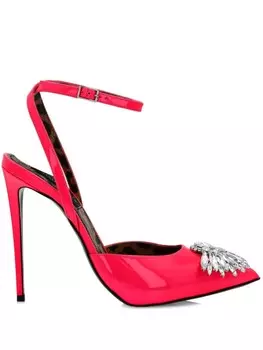 Туфли на шпильке с кристаллами Philipp Plein, розовый