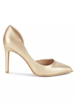 Туфли на шпильке с тиснением и заостренным носком Harnoy Bcbgeneration, золото