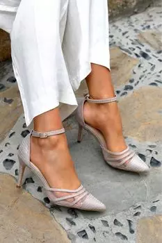 Туфли на шпильке Serri Court с сетчатой деталью спереди Linzi, розовый