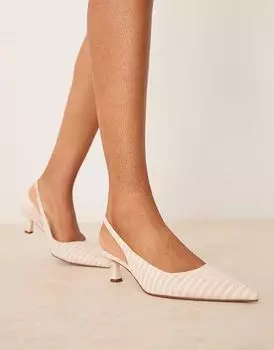 Туфли на среднем каблуке с открытой пяткой ASOS DESIGN в полоску