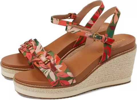 Туфли на танкетке Cloudfeel Espadrille Link Wedge 75 mm Cole Haan, цвет Multi Leaf Print