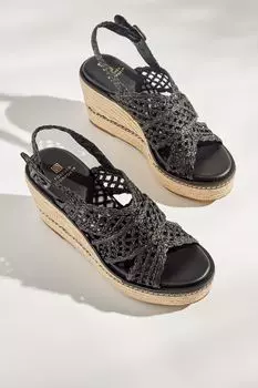 Туфли на танкетке Forever Comfort из макраме с ремешками Next, черный